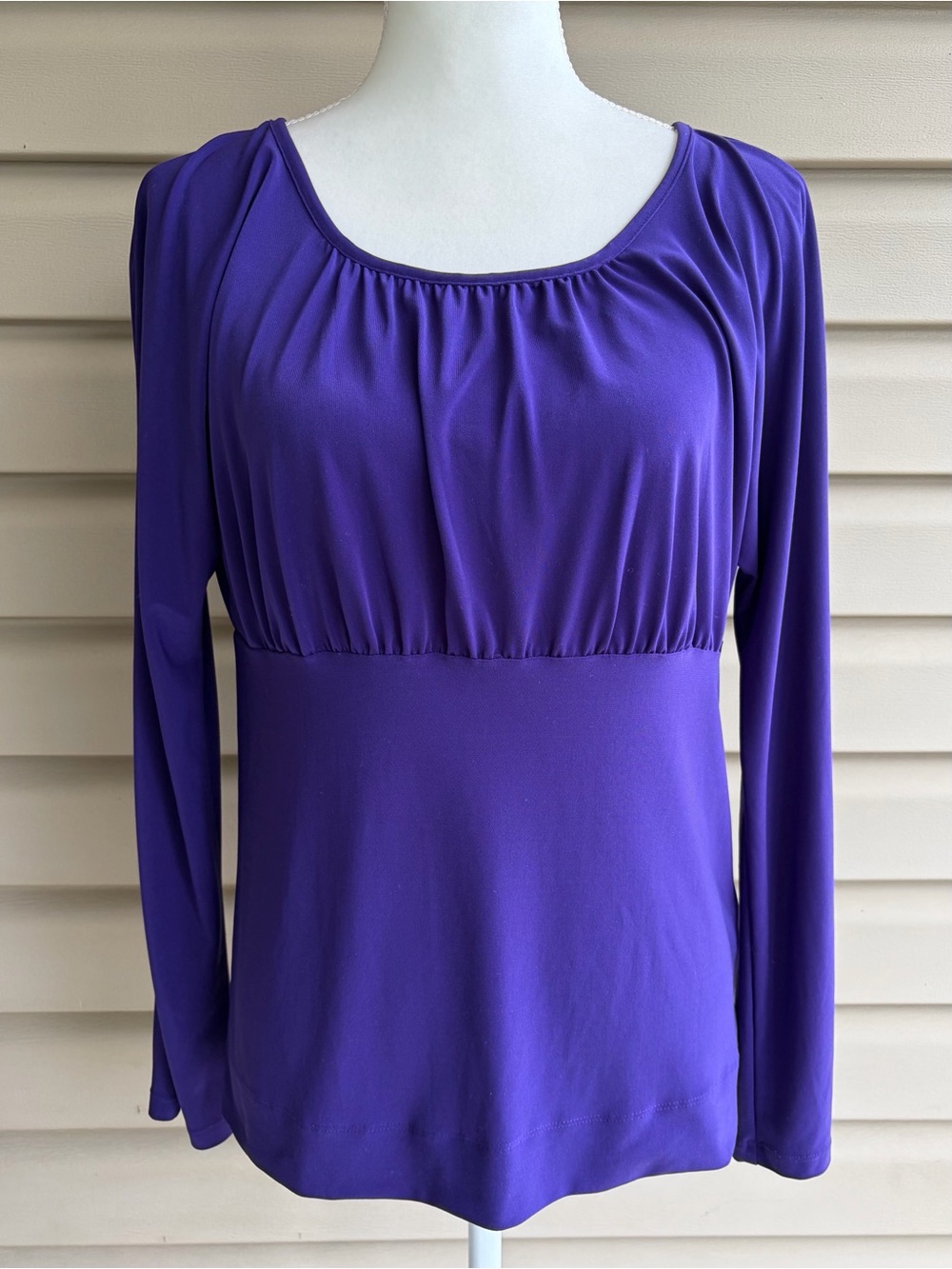 •Kenneth Cole• Purple Long Sleeve Empire Waist Top - Size Medium